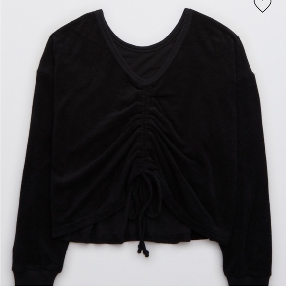 aerie Terry Cloth Cinched Sweater - Picture 4 of 6